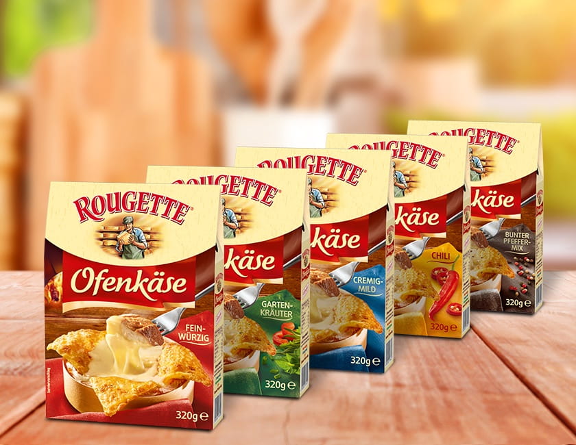 Rougette Ofenkäse, ROUGETTE Grillkäse, Produkte: Landkäse. -
